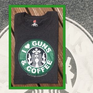 Hanes Starbucks & Guns men’s t-shirt.